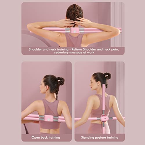 2 piezas de herramientas de estiramiento de palos de yoga,palos de corrección de postura para hombro abierto,asistente de ejercicio de espalda abierta,herramientas de estiramiento, equipo de fitness