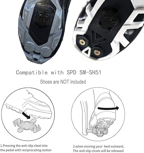 2 Piezas Tacos de Bicicleta para MTB Spinning Juego de Calas Look Carretera para Pedales Compatibles con Calas Shimano Carretera SPD SM-SH51 (Ferroso)