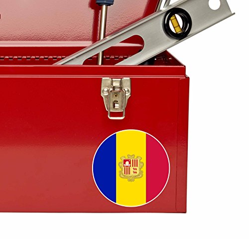 2 x 10 cm Bandera de Andorra vinilo adhesivo para ordenador portátil o equipaje de viaje etiqueta #9507