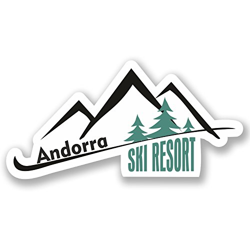 2 x Andorra de esquí Resort pegatinas de vinilo para iPad, ordenador portátil de viaje, auriculares en # 4659