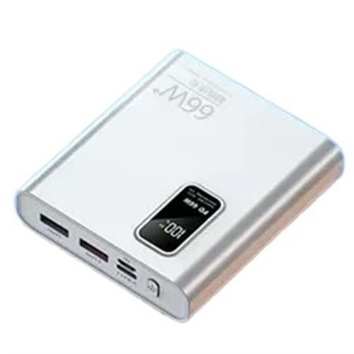 2/30000mAh PD 66W Banco De Energía De Carga Súper Rápida HD Cargador Portátil Digital Batería Externa Compatible con Apple iPhone Compatible con Xiaomi (Color : White, Size : 30000mAh)