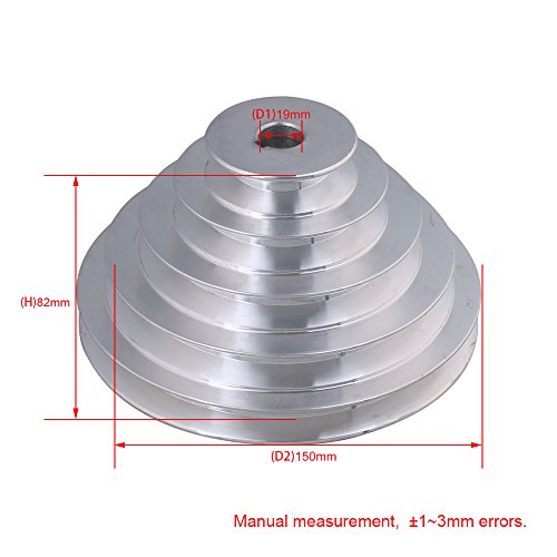 54 mm a 150 mm Diámetro Exterior 19 mm de diámetro Interior 12.7 mm Aluminio 5 Pasos Modular de cinturón de poleas para A Tipo Correa Dentada de Correa en V
