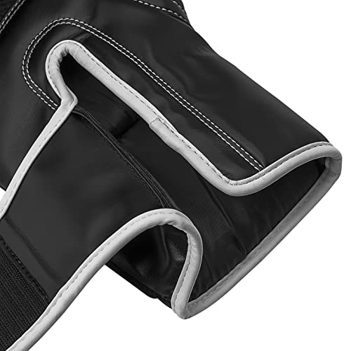 adidas Hybrid 80 Gloves - for Boxing, Kickboxing, MMA, Bag, Training & Fitness - Boxing Gloves for Men & Women - Weighted Pair 10oz, Black/White
