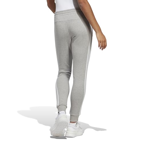 adidas Mujer Essentials 3-Stripes Pantalones de chándal, Medium Grey Heather/White, M