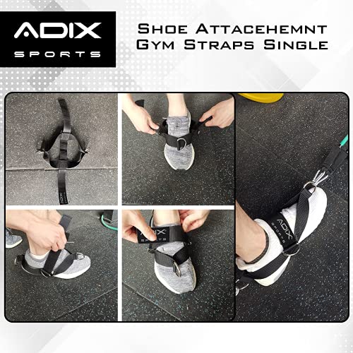 ADIX Sports – 1 pieza Fitness Accesorio Correa de tobillo Glute Kickback Pierna Ejercicio Abductores Resistencia para Máquinas de Cable Cubierta de Zapatos Cinturón de Tirar con 4 Puntos de Conexión
