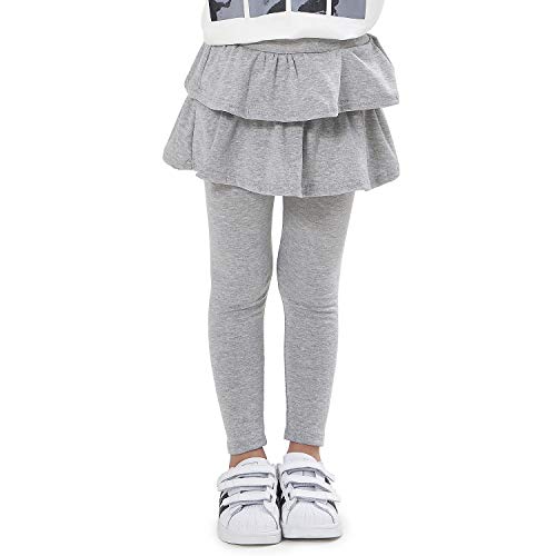 Adorel Leggings con Falda Pantalones Largos para Niñas Gris Claro 5 Años (Tamaño del Fabricante 120)