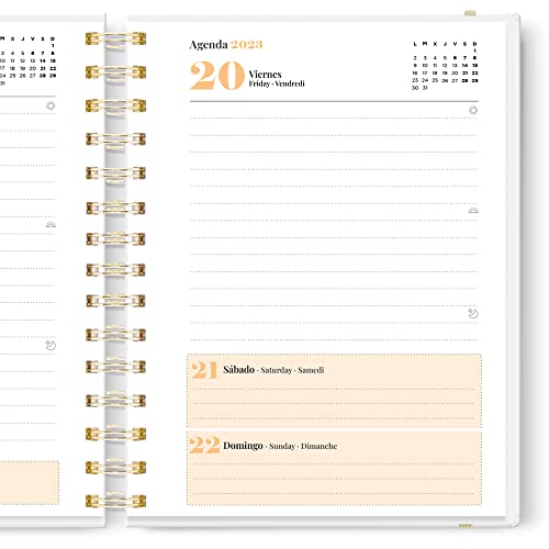 Agenda 2024 Anual Personalizada - Agenda 2024 Día por Página - Diseño de Flores en Portada - Agenda Tamaño A5 desde Enero 2024 a Diciembre 2024. ONEPERSONAL