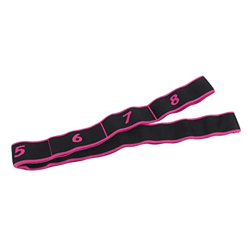 Akozon Banda Elástica de Yoga Cinturón de Resistencia de Yoga 90x4cm Cinturón de Resistencia Yoga Sling Accesorio de Ejercicio para Entrenamiento(Rosa roja)