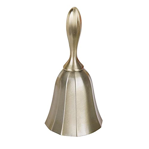 Alnicov Timbre de mano, campana de llamada, campana de boda, campana de cena, campana de aula, bronce mate