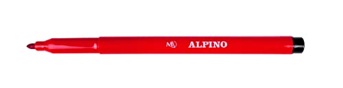 Alpino 12 Rotuladores de Colores | Punta Resistente de 3mm para Colorear | Tinta Súper Lavable y de Larga Duración | Estuche de Rotuladores de Colores Brillantes | Material Escolar