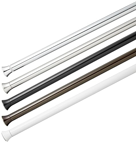 Amazon Basics Barra de cortina de ducha con tensión ajustable - de 107 a 185,4 cm, negro