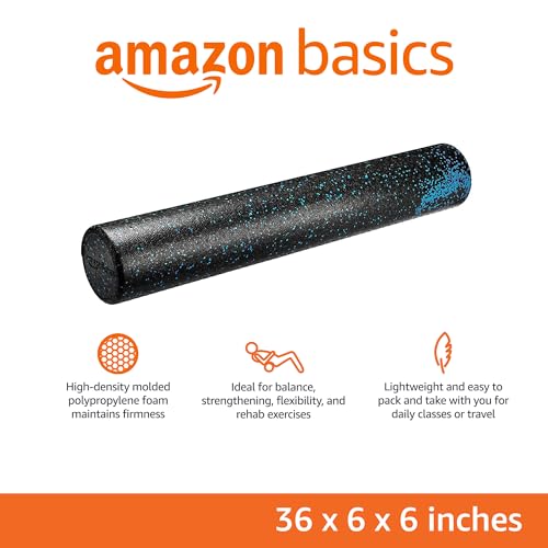 Amazon Basics - Rodillo de espuma de alta densidad, Azul jaspeado - 90 cm