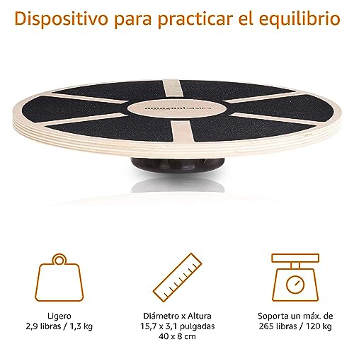 Amazon Basics - Tablero de equilibrio de madera, oscilante, Negro
