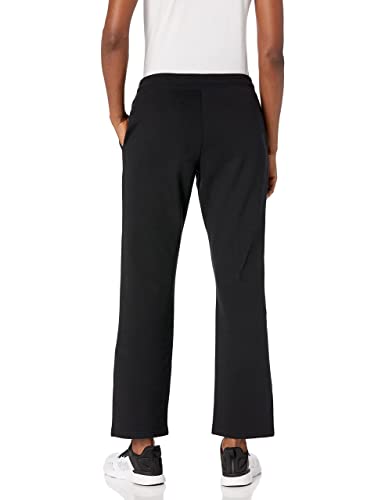 Amazon Essentials Pantalón de chándal en Felpa con Pernera Recta (Disponible en Tallas Grandes) Mujer, Negro, XL