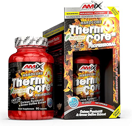 AMIX - Quemador de Grasa - Thermocore - 90 Cápsulas - Complemento para Cotrol de Peso - Complemento Alimenticio con Cafeína - Componentes Naturales - Reduce el Apetito - Fat Burner