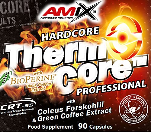AMIX - Quemador de Grasa - Thermocore - 90 Cápsulas - Complemento para Cotrol de Peso - Complemento Alimenticio con Cafeína - Componentes Naturales - Reduce el Apetito - Fat Burner
