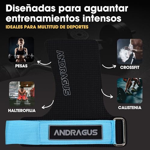 ANDRAGUS Calleras para crossfit-halterofilia-proteccion para manos-calistenia-guantes gimnasia hombre-guantes unisex-previenen ampollas-crossfit