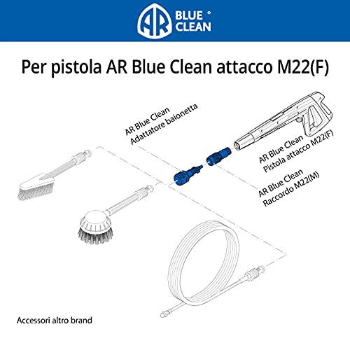 AR Blue Clean - Kit de adaptadores para hidrolimpiadoras con accesorios de otras marcas, color negro