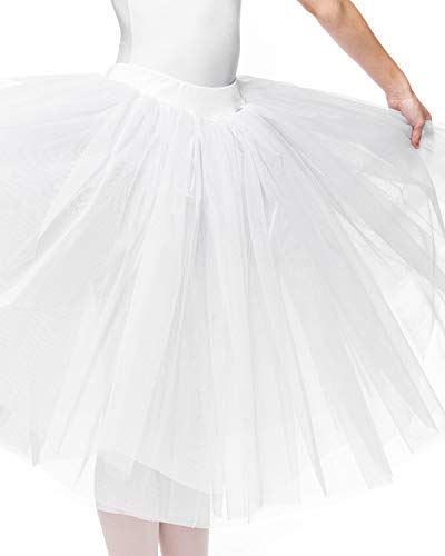 Arabesque - Tutú de ballet para mujer, estilo romántico y clásico, 3 capas, tul, color blanco, XS/S