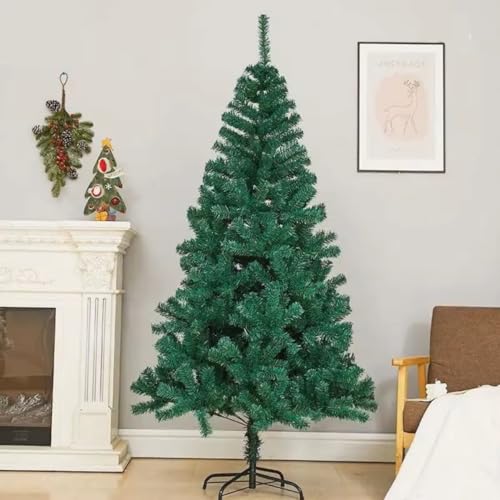 Árbol de Navidad 180 cm Altura Navideño Verde Soporte de Pie Metálico - Medidas 90-180 cm Fácil Montaje