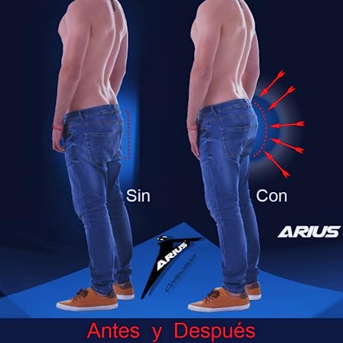 ARIUS Calzoncillo Boxer con Relleno Trasero para Aumentar el Volumen y tamaño de glúteos y Levantar - Push up y Relleno de Nalgas - Men’s Padded Buttocks - Men's Shapewear (S)