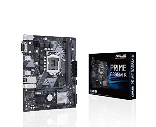 ASUS Prime B365M-K - Placa Base mATX Intel de 8a y 9a Gen. LGA1151 con iluminación LED, DDR4 2666 MHz, Soporte M.2, DVI/D-Sub y SATA 6 Gbps