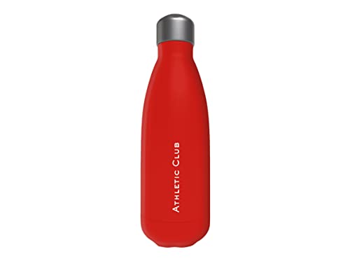 Athletic Club- Botella de agua de acero, Bidón, Cantimplora, Cierre Hermético, 550 ml, Color rojo, Producto Oficial (CyP Brands)