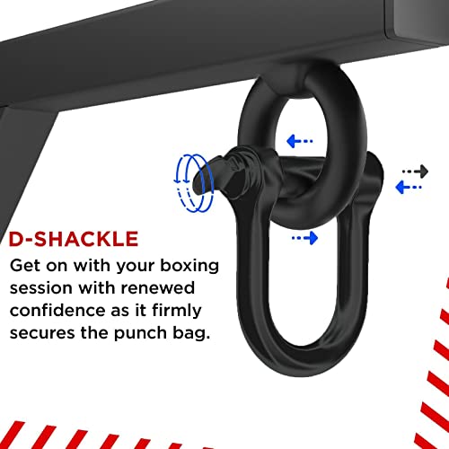 Athletics Gear - Soporte para bolsa de boxeo (calibre 16, resistente, con grillete giratorio y fijaciones (soporte de pared de 42 cm)