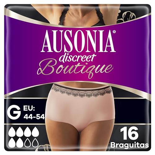 Ausonia Discreet Boutique Pants Compresas Incontinencia Mujer, 16 Unidades, Braguitas para Pérdidas de Orina - Talla G, Salmón