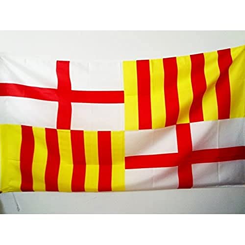 AZ FLAG Bandera de la Ciudad DE Barcelona 90x60cm para Palo - Bandera BARCELONESA 60 x 90 cm