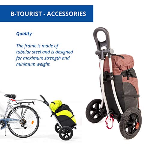 B-Tourist - Carrito para Bicicletas - Carga útil 25 kg - con Bolsa Verde limón