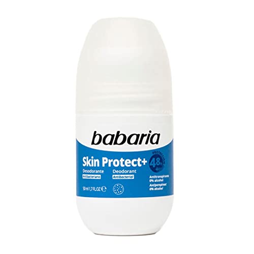 Babaria - Desodorante rollon Skin Protect+ -0% alcohol - Antitranspirante - 50 ml