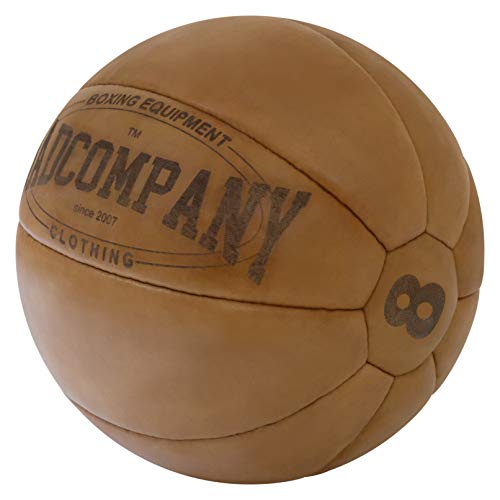 Bad Company - Balón medicinal (piel, 10 niveles de peso, 1-10 kg), color marrón claro o negro, color marrón, tamaño 7 kg