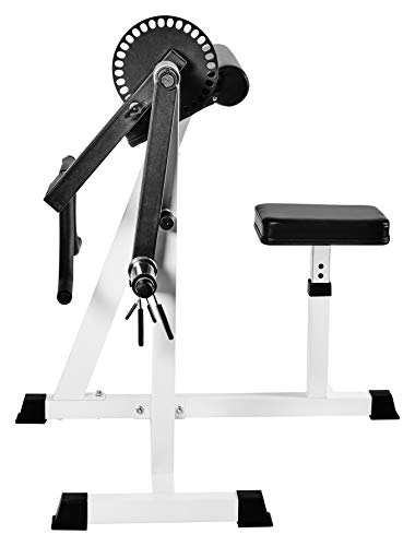 Bad Company BCA-21 - Máquina para rizar bíceps y tríceps con bandeja para pesas de hasta 80 kg de discos de 30/31 y 50/51 mm