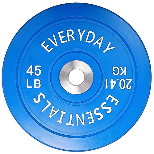 BalanceFrom Everyday Essentials - Placa de peso olímpico codificada por colores con buje de acero, color azul