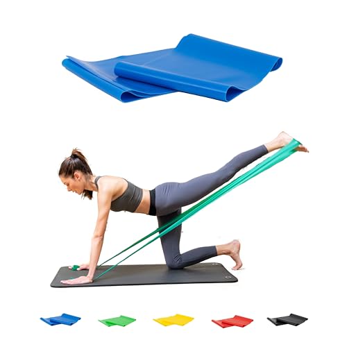 Bandas elasticas musculacion para Fitness, Yoga, Pilates, Fisioterapia y Rehabilitacion. Gomas elasticas musculacion con Diferentes Resistencia. Bandas elasticas Marca C+I. (Azul)