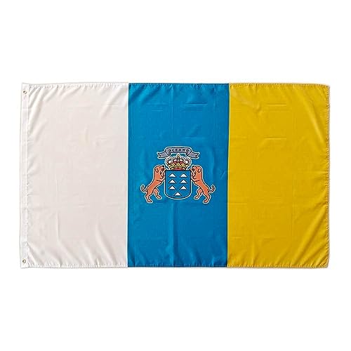 Bandera de Islas Canarias, bandera colores Islas Canarias, bandera 150cm x 90cm, bandera Islas Canarias (Islas Canarias)