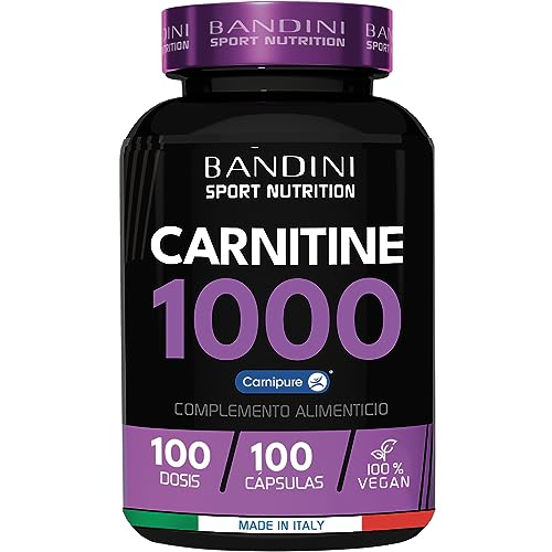 Bandini® L CARNITINA 1000mg con Premium Carnipure® - 100 Tabletas (100 dosis, 100 días) - Suplemento Deportivo a base de L-Carnitina Tartrato - Carnitine Comprimidos Vegan Resistencia y Rendimiento