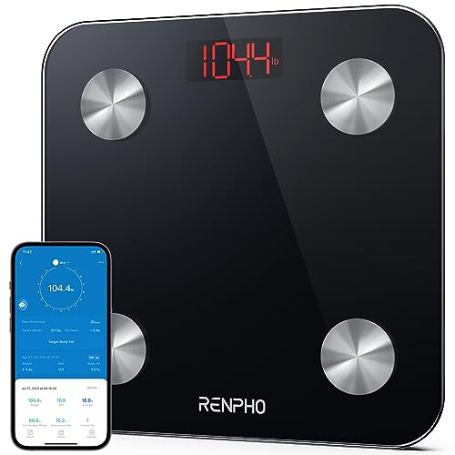 Báscula Grasa Corporal Bluetooth RENPHO con 13 Funciones, Báscula de Baño Digital con App, Báscula Inteligente y Monitor de Composición Corporal con Medición de Metabolismo Basal e IMC, Elis 1