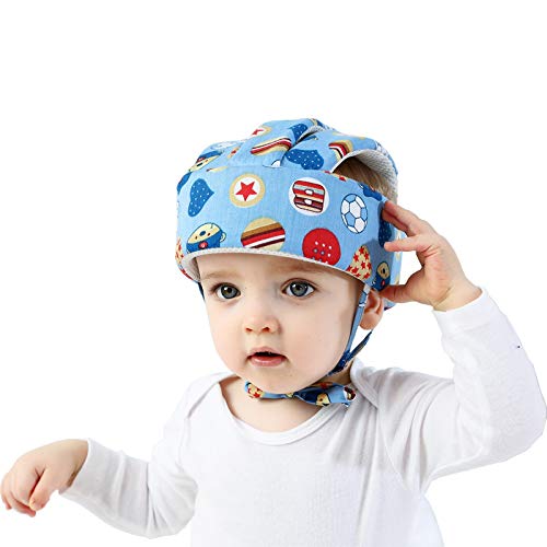 Bebé de ajuste anti-caída casco casco de absorción de impactos sombrero niño transpirable sombrero arnés para proporcionar un entorno más seguro en el aprendizaje de los juegos que se arrastran