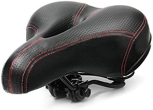 Beihaoer Asiento de bicicleta Comfort Saddle Dual Spring diseñado con espuma viscoelástica transpirable suave cojín de bicicleta (rojo), M
