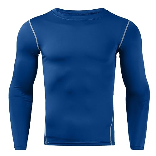 Beokeuioe Camiseta deportiva de manga larga para hombre, camiseta funcional de secado rápido, transpirable, camiseta de compresión, camiseta de manga larga, camiseta de entrenamiento para fitness