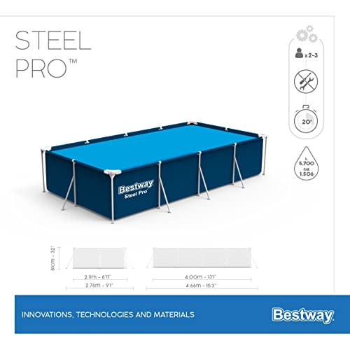 BESTWAY Piscina Desmontable Tubular Infantil Steel Pro 400x211x81cm Azul