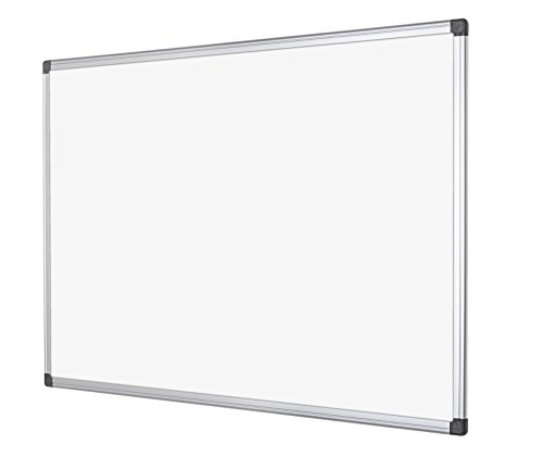Bi-Office Maya - Pizarra blanca magnética con marco de aluminio, 150 x 120 cm