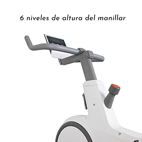 Bicicleta Estática para Interior Fitness | Diseño y Calidad | Ajuste de resistencia sin niveles | Monitor digital | 10 niveles de ajuste de altura con Rueda