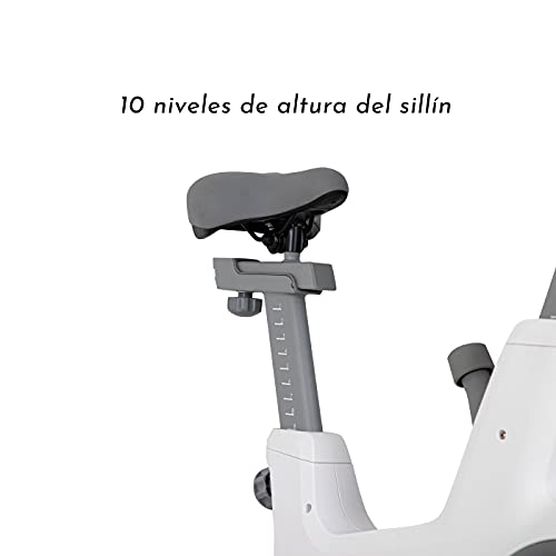 Bicicleta Estática para Interior Fitness | Diseño y Calidad | Ajuste de resistencia sin niveles | Monitor digital | 10 niveles de ajuste de altura con Rueda