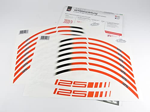 BIKE-label Juego de pegatinas para borde de llanta, color naranja, compatible con KTM 125 Duke X710036VA