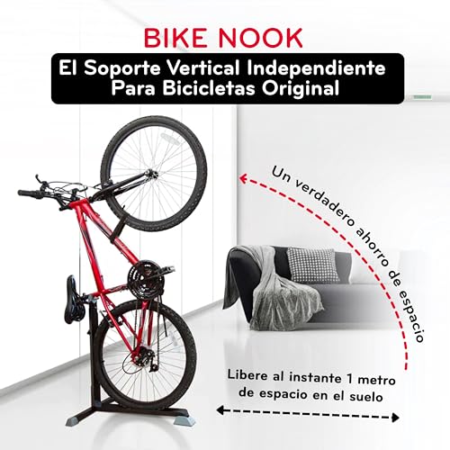 Bike Nook Soporte portátil para guardar bicicletas en interior. Rack estático de altura ajustable para ahorrar espacio, Negro