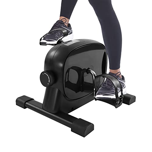 biniliubi Resistencia ajustable máquina ejercicio pedal pie gimnasio entrenamiento casa pedal ciclo máquina ciclo ejercicio mini pedalo con pantalla LCD negro