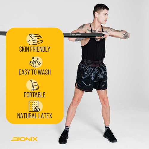 Bionix Bandas elásticas para dominadas - Bandas elásticas Gruesas, Pesadas y largas para dominadas, Crossfit, Powerlifting, Yoga, Estiramientos - Ayuda en el Entrenamiento